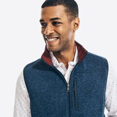 PERFORMANCE KNIT FLEECE VEST,Navy,large