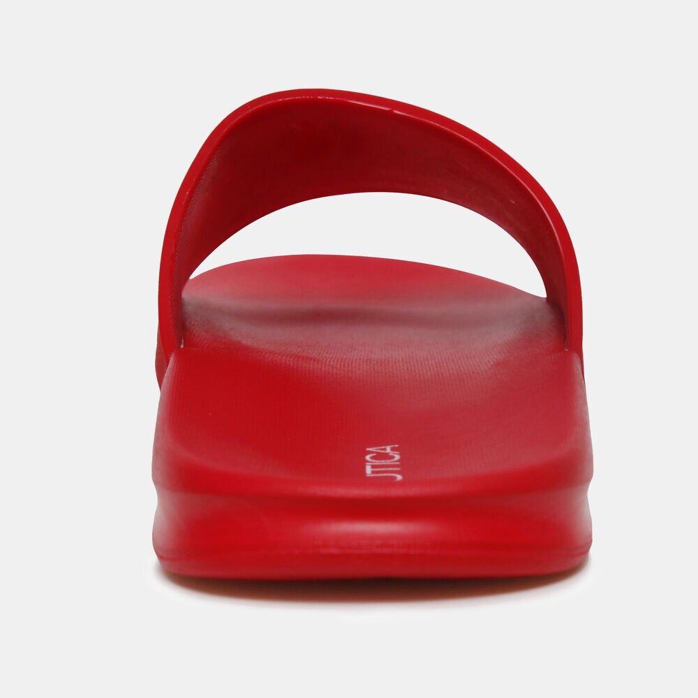 LOGO-EMBOSSED SLIDE SANDAL,Nautica Red,large