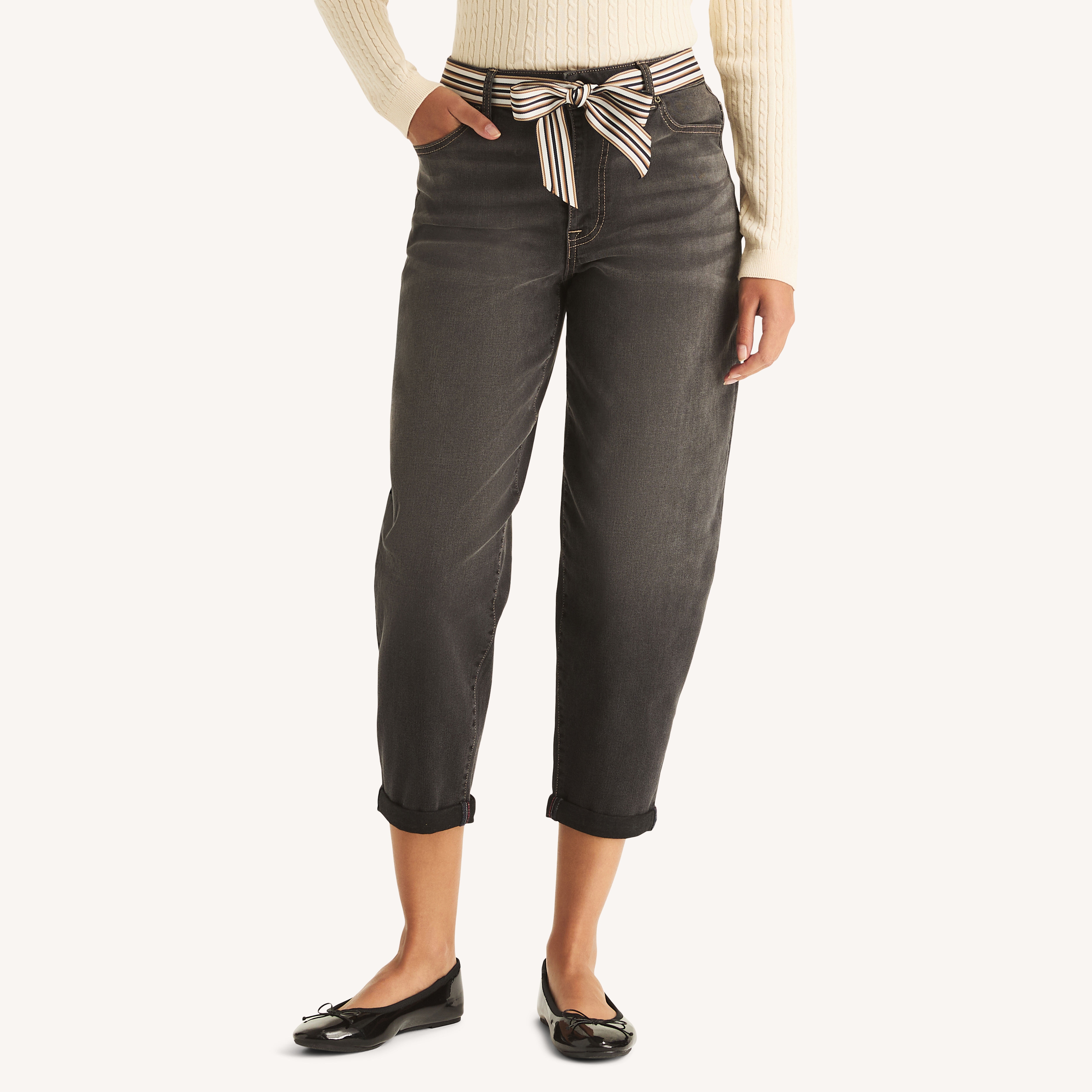 Belted Barrel-Leg Denim | Nautica