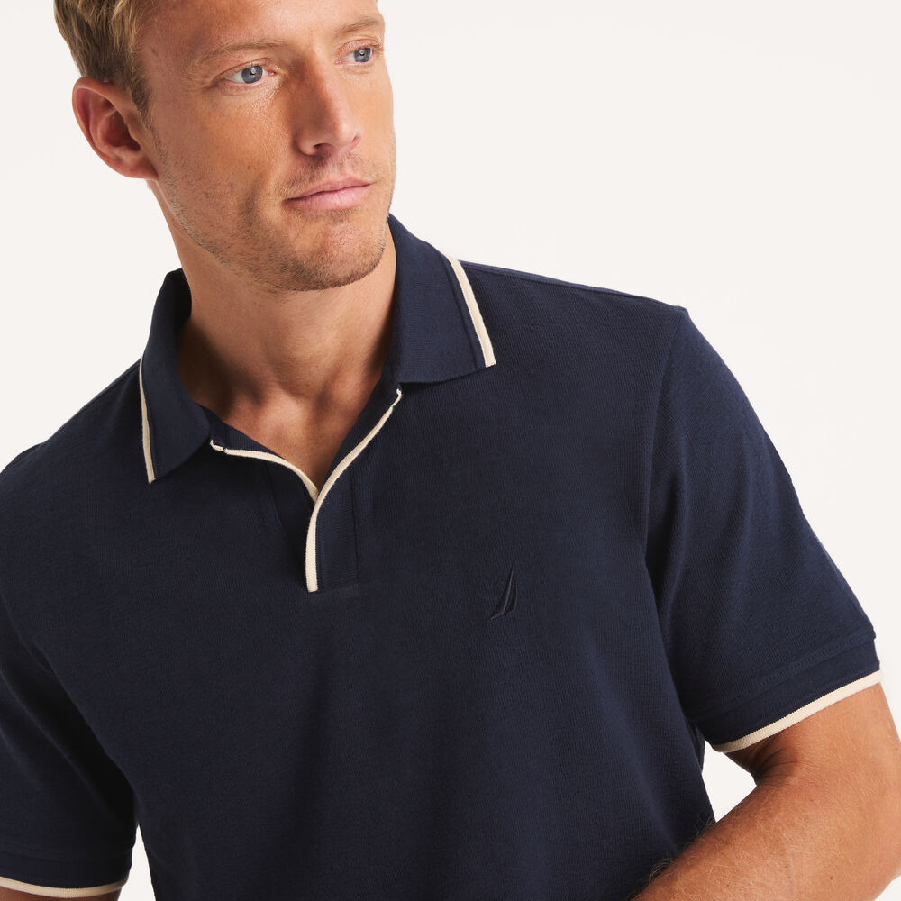 Classic Fit Solid Polo,Stellar Blue Heather,large