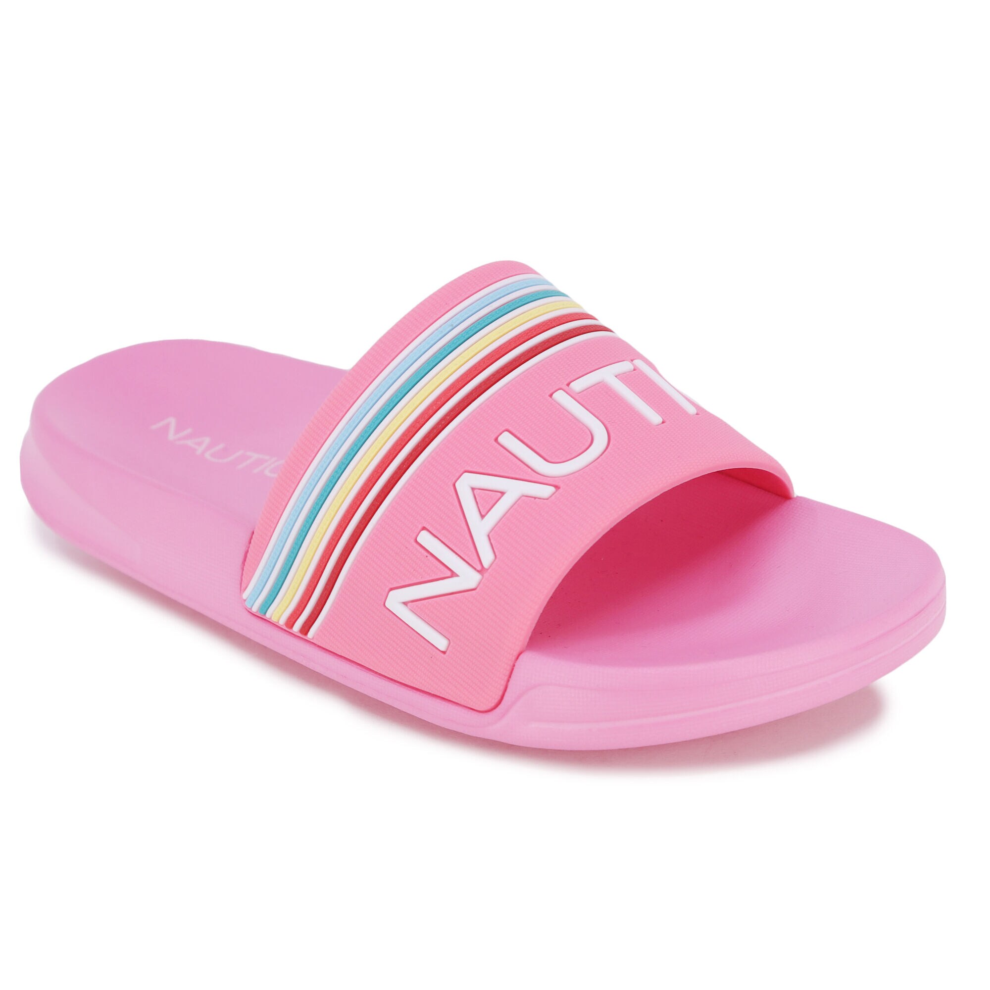 Rainbow Slide Sandal,Reckoning Red,large