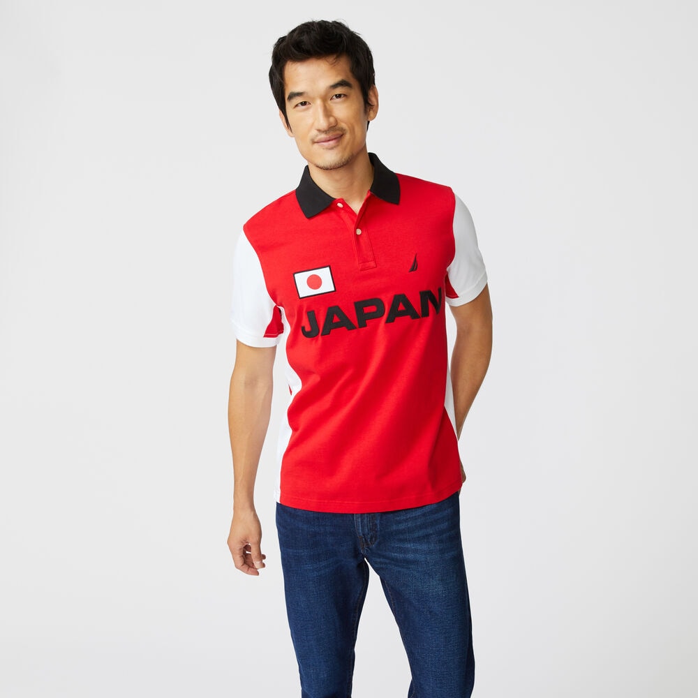CLASSIC FIT JAPAN PRINT POLO,Reckoning Red,large