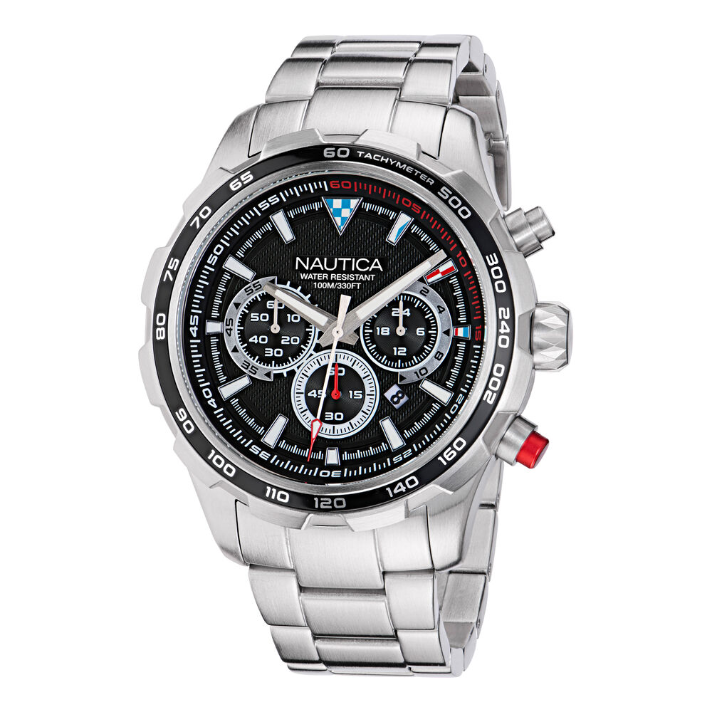 NST Stainless Steel Chronograph Watch,Multi,large