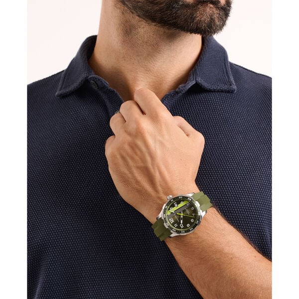 NST Small 3-Hand Watch With Silicone Strap