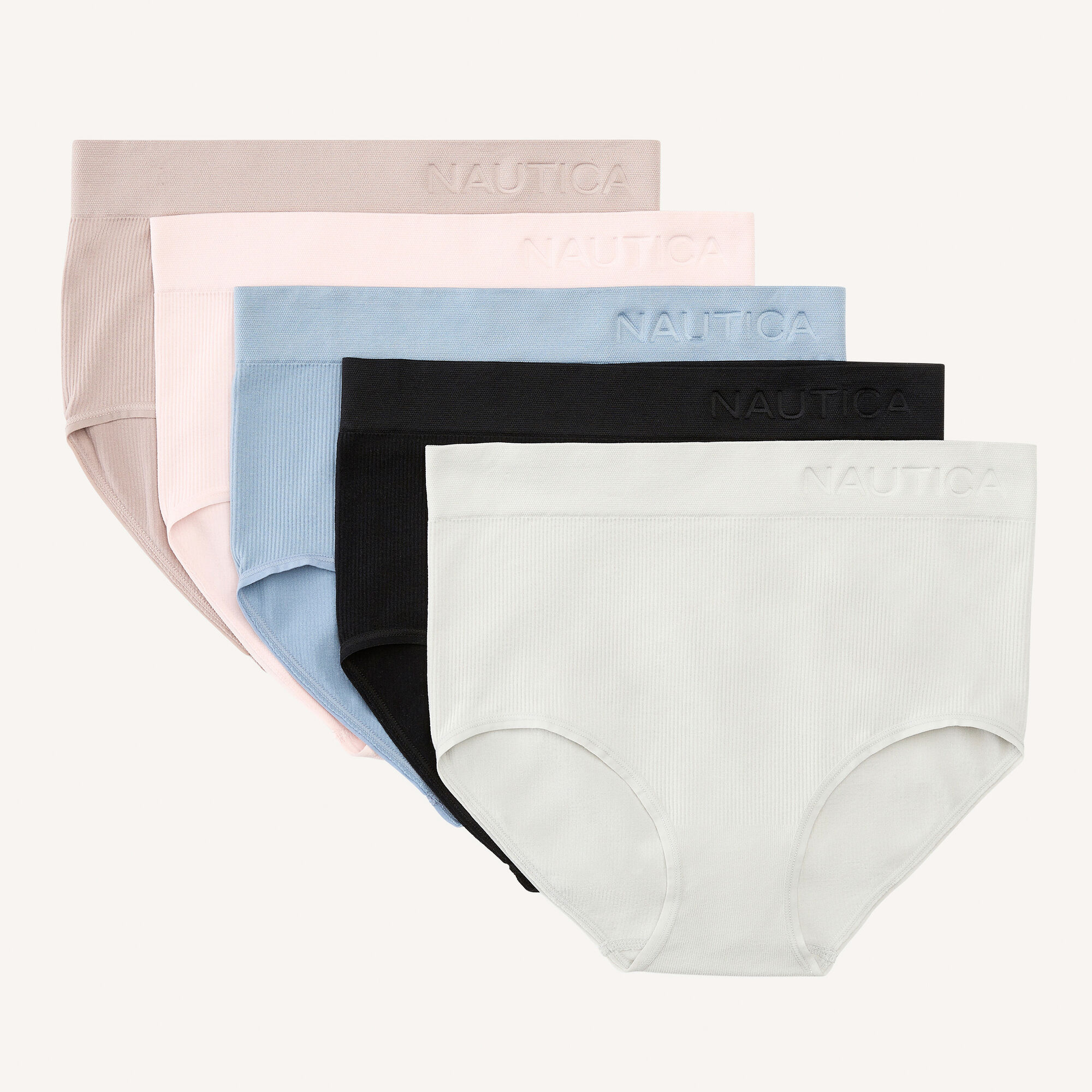 Ribbed Seamless Brief, 5-Pack,Dark Brown Heather,large