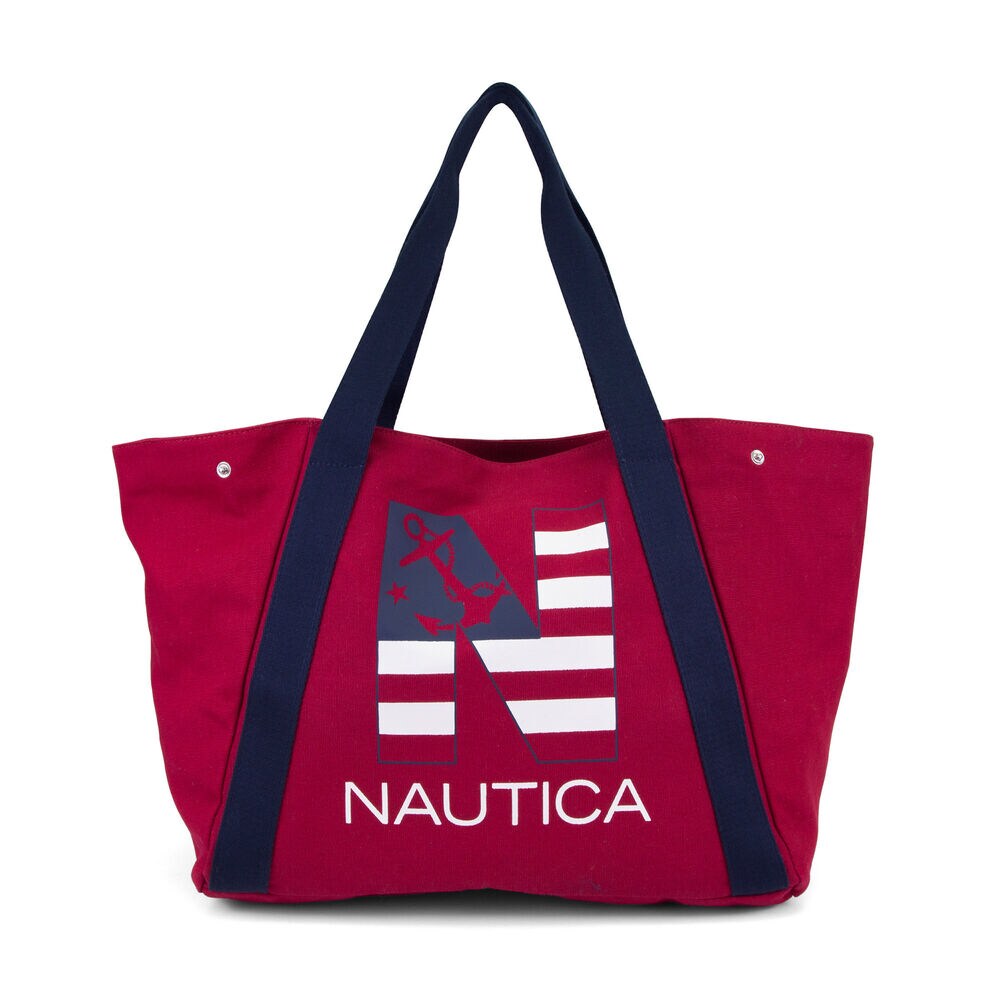 Americana Logo Canvas Tote,Navy,large
