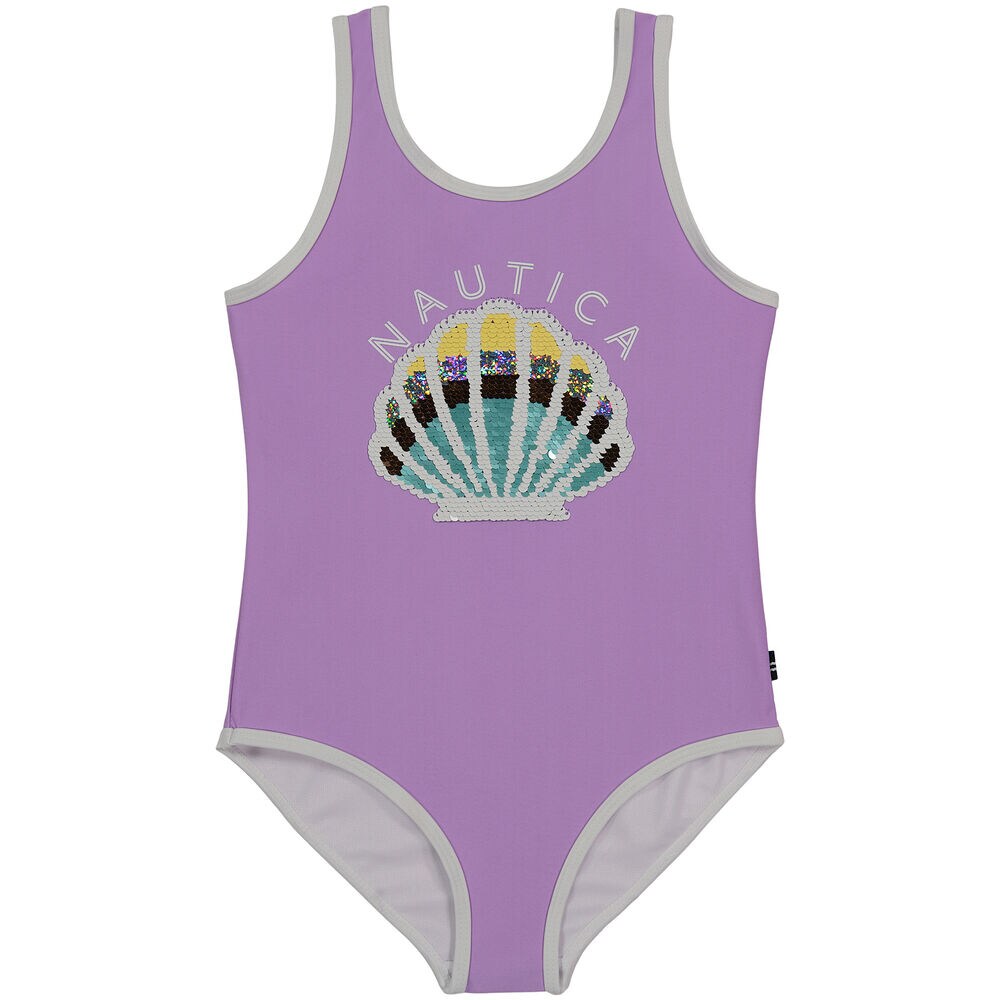 TODDLER GIRLS' SEASHELL ONE-PIECE (2T-4T),Guppy Grape,large