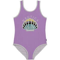 TODDLER GIRLS' SEASHELL ONE-PIECE (2T-4T),Guppy Grape,large