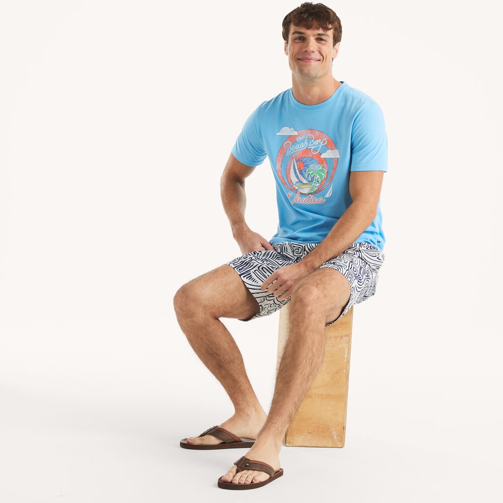 Beach Boys x Nautica Graphic T-Shirt,Azure Blue,large
