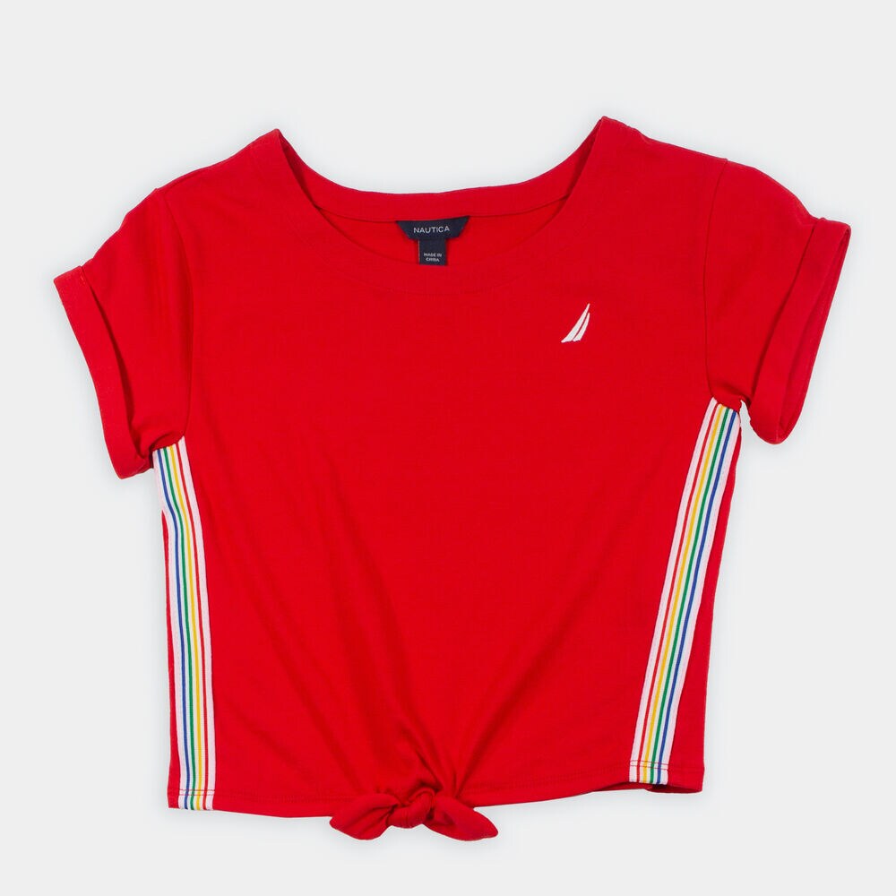 TODDLER GIRLS' TIE-FRONT TOP (2T-4T),Flamingo,large