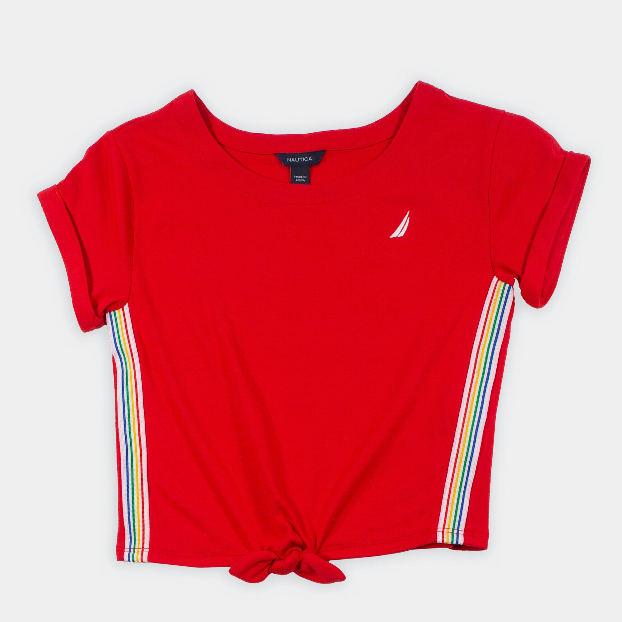 TODDLER GIRLS' TIE-FRONT TOP (2T-4T),Flamingo,large