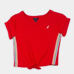 TODDLER GIRLS' TIE-FRONT TOP (2T-4T),Flamingo,large