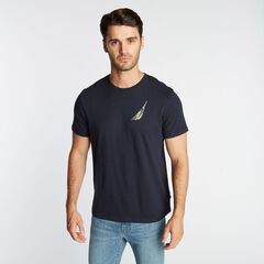 BIG & TALL MIXED PRINT GRAPHIC T-SHIRT,Navy,large