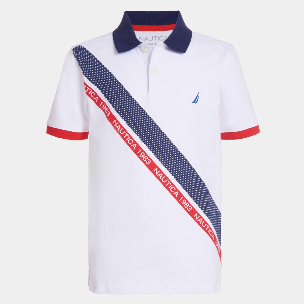 BOYS' GRAPHIC HERITAGE POLO (8-20),Antique White Wash,large