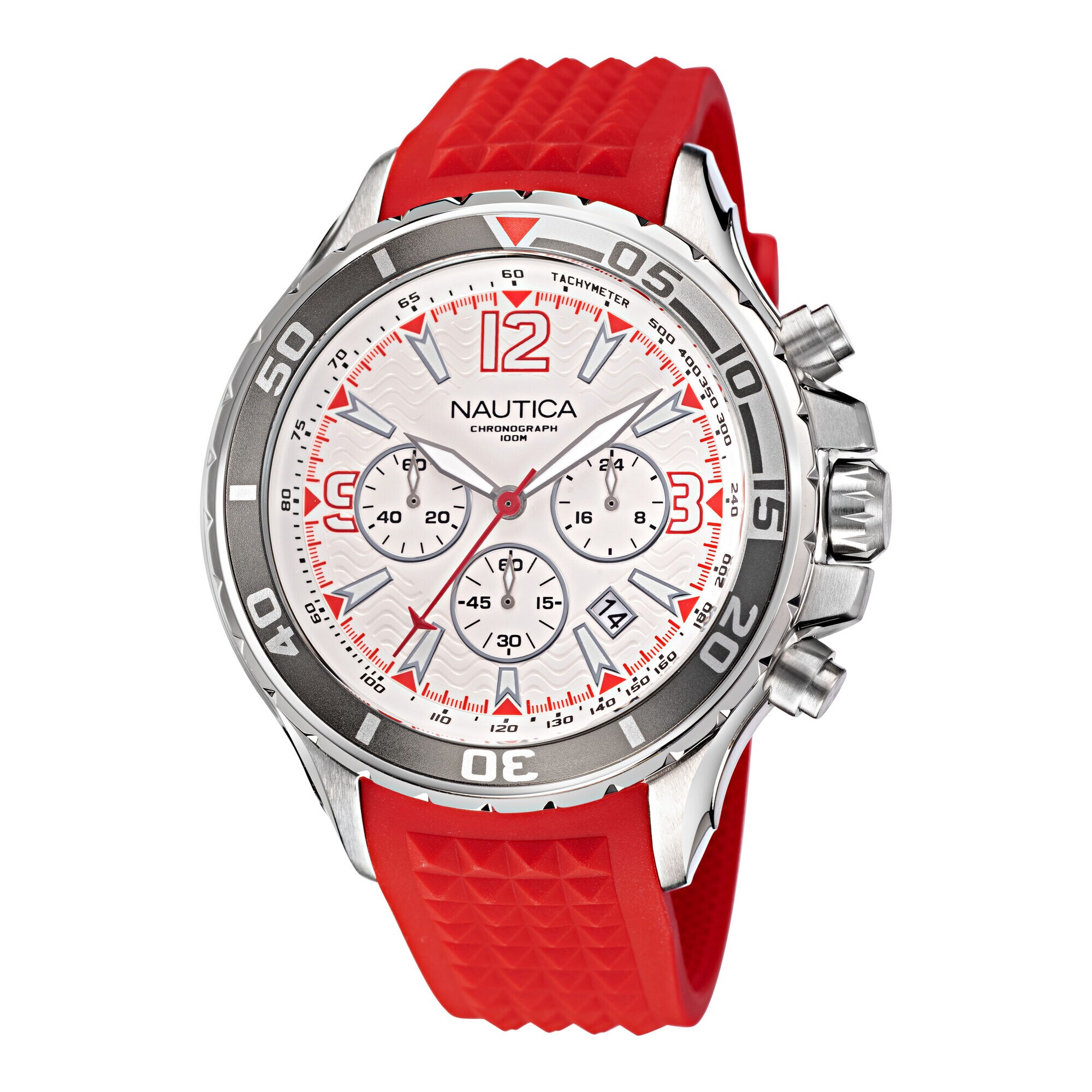SILICONE CHRONOGRAPH WATCH,Multi,large