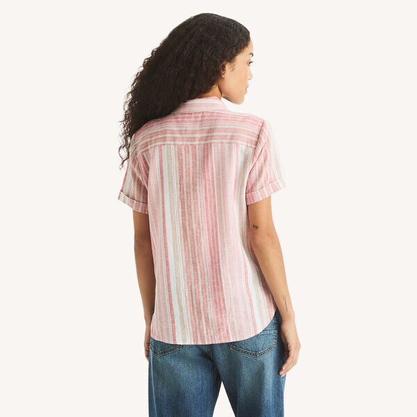 Striped Linen Camp Shirt
