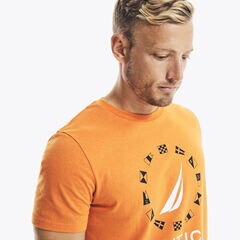 SUSTAINABLY CRAFTED FLAG GRAPHIC T-SHIRT,Fireside,large