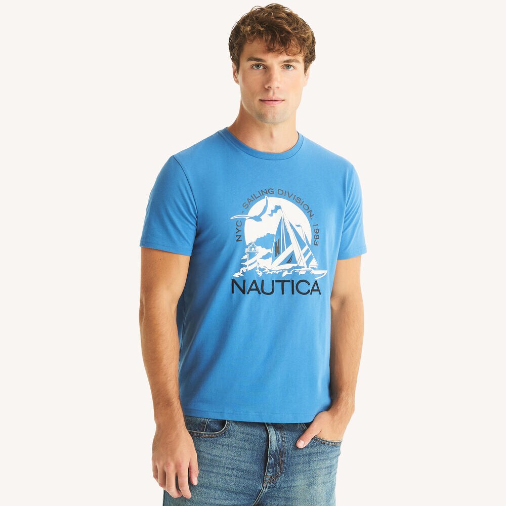 NYC Sailing Graphic T-Shirt,Nite Sea Heather,large