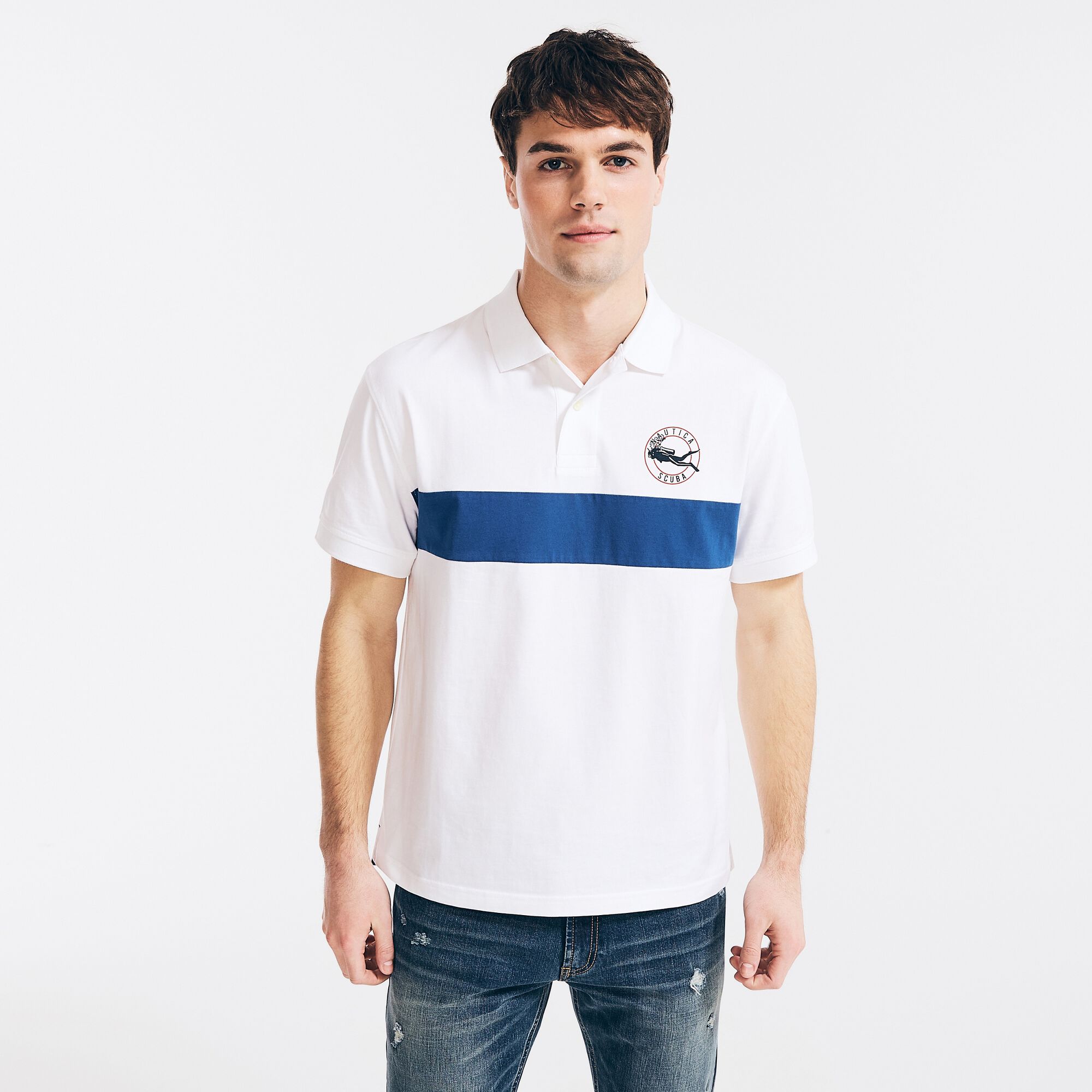 REISSUE CLASSIC FIT BACK-GRAPHIC POLO,Bright White,large