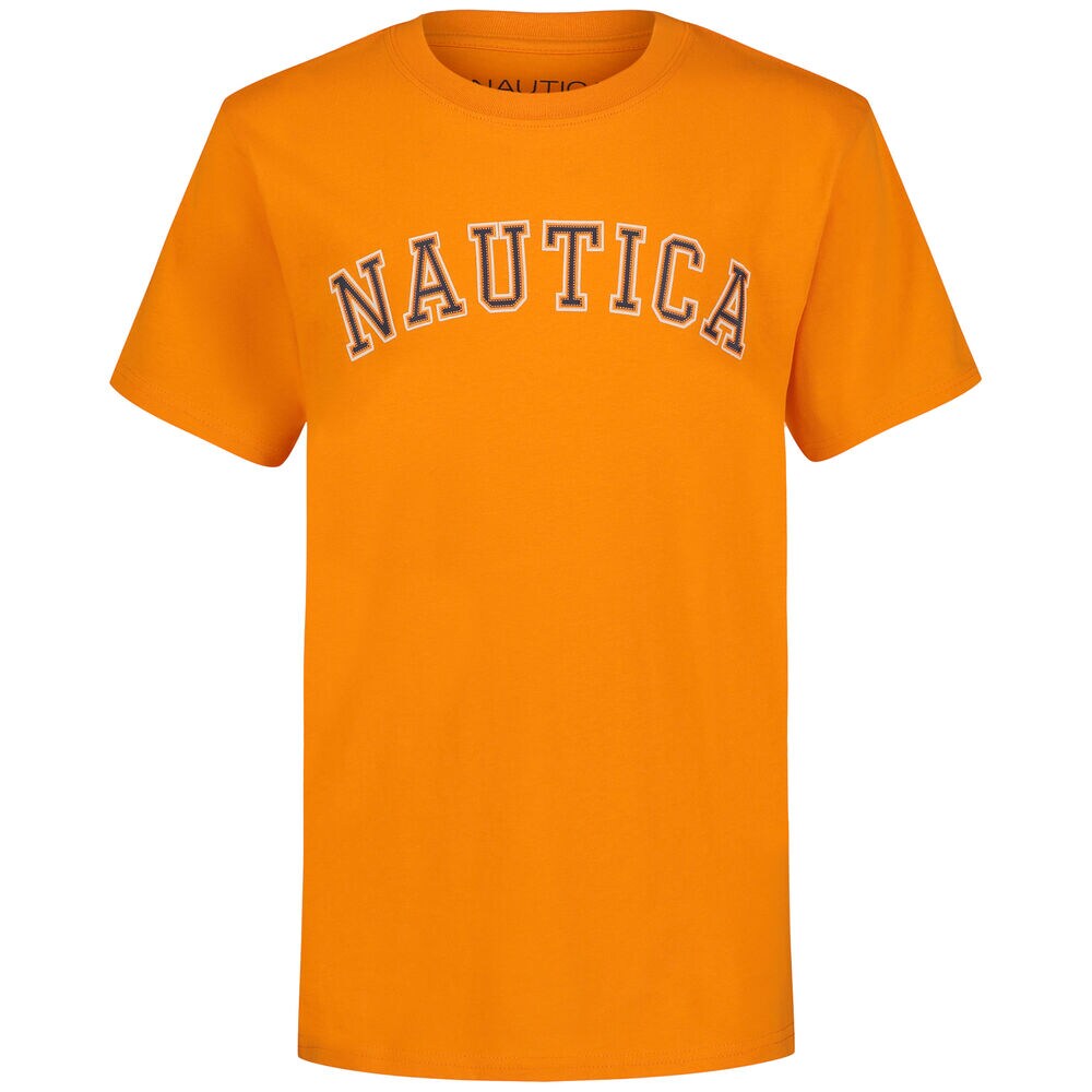 Boys' Varsity Arch T-Shirt (8-20),Neon Coral,large