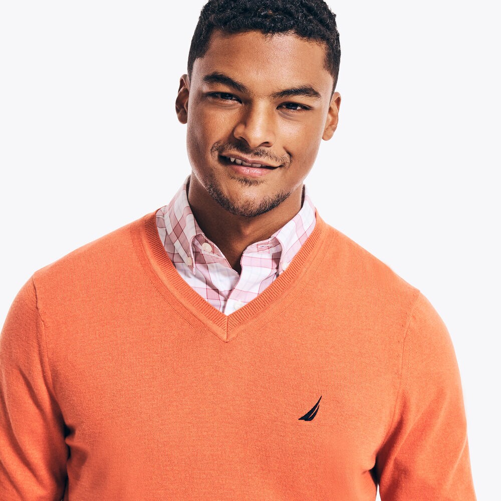 NAVTECH V-NECK SWEATER,Pink Clay,large