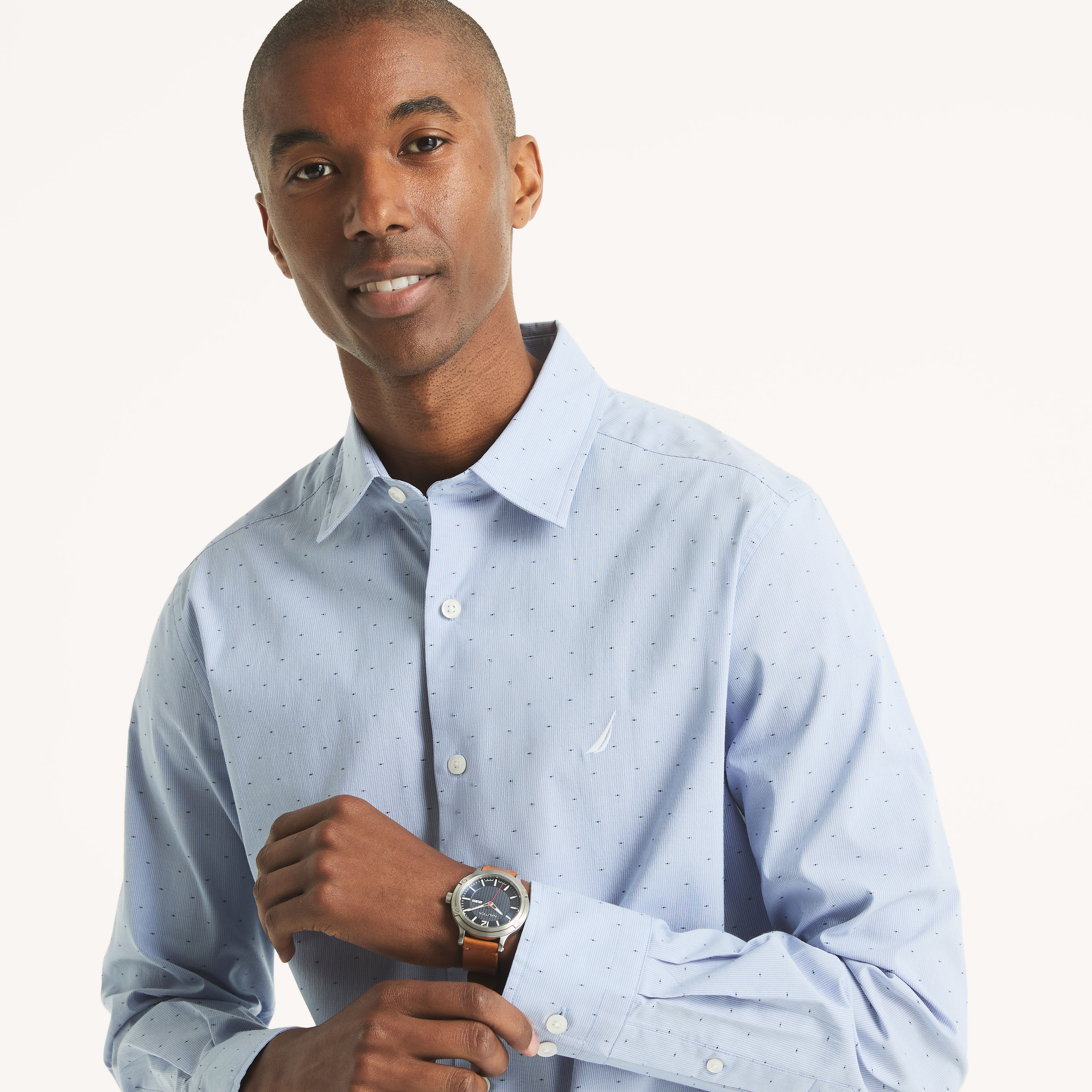 Classic Fit Wrinkle-Resistant Dobby Shirt | Nautica