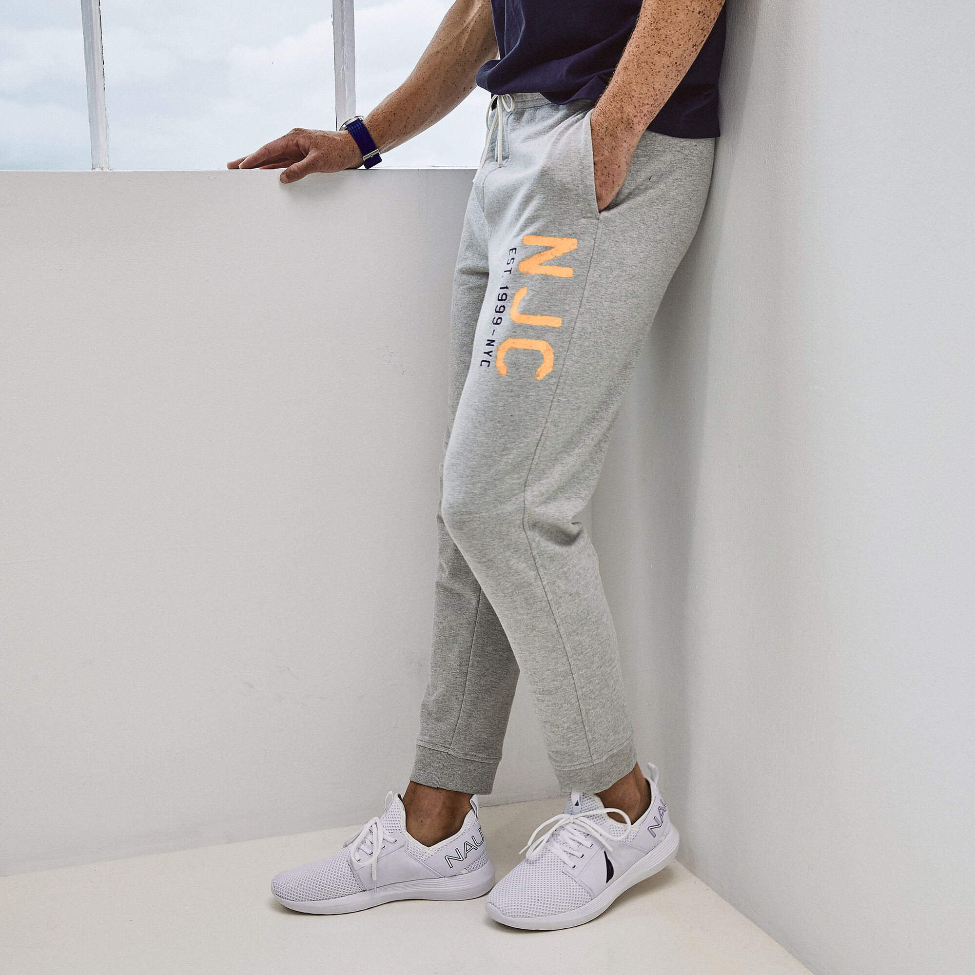 NAUTICA X URBAN NECESSITIES JOGGER,Grey Heather,large