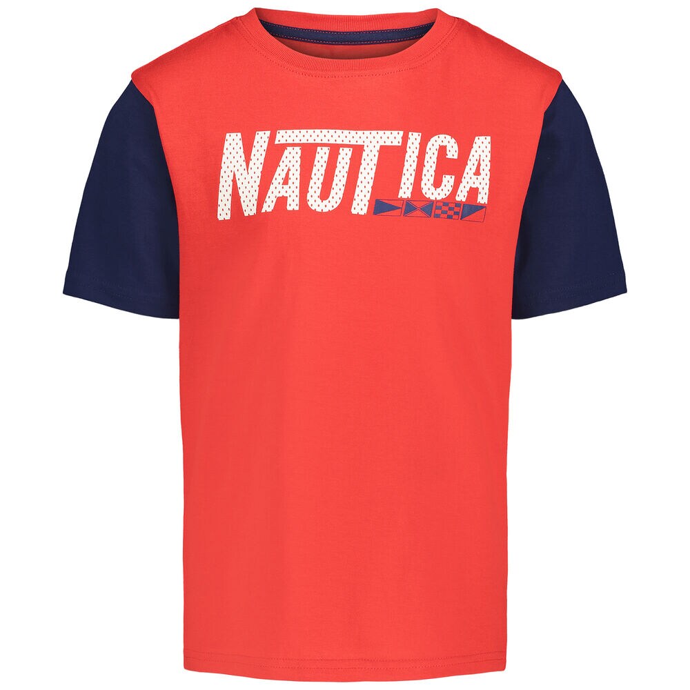 BOYS' NAUTICA MESH LOGO T-SHIRT (8-20),Firey Red,large