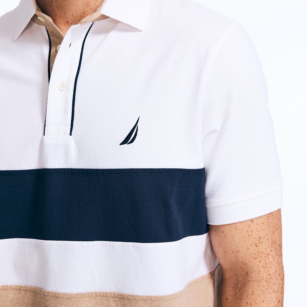 CLASSIC FIT COLORBLOCK POLO,Bright White,large