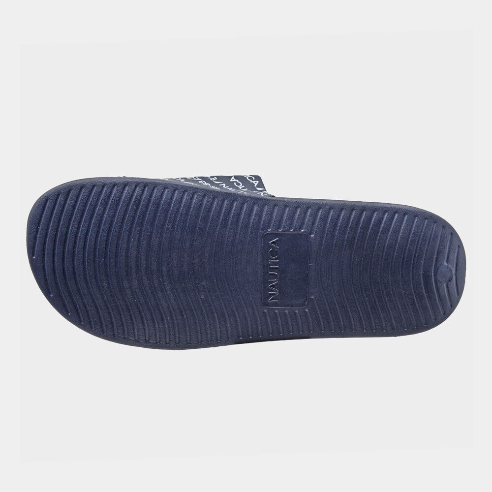 NAUTICA BRAND ICON REPEAT LOGO SLIDE SANDALS,Ice Blue,large