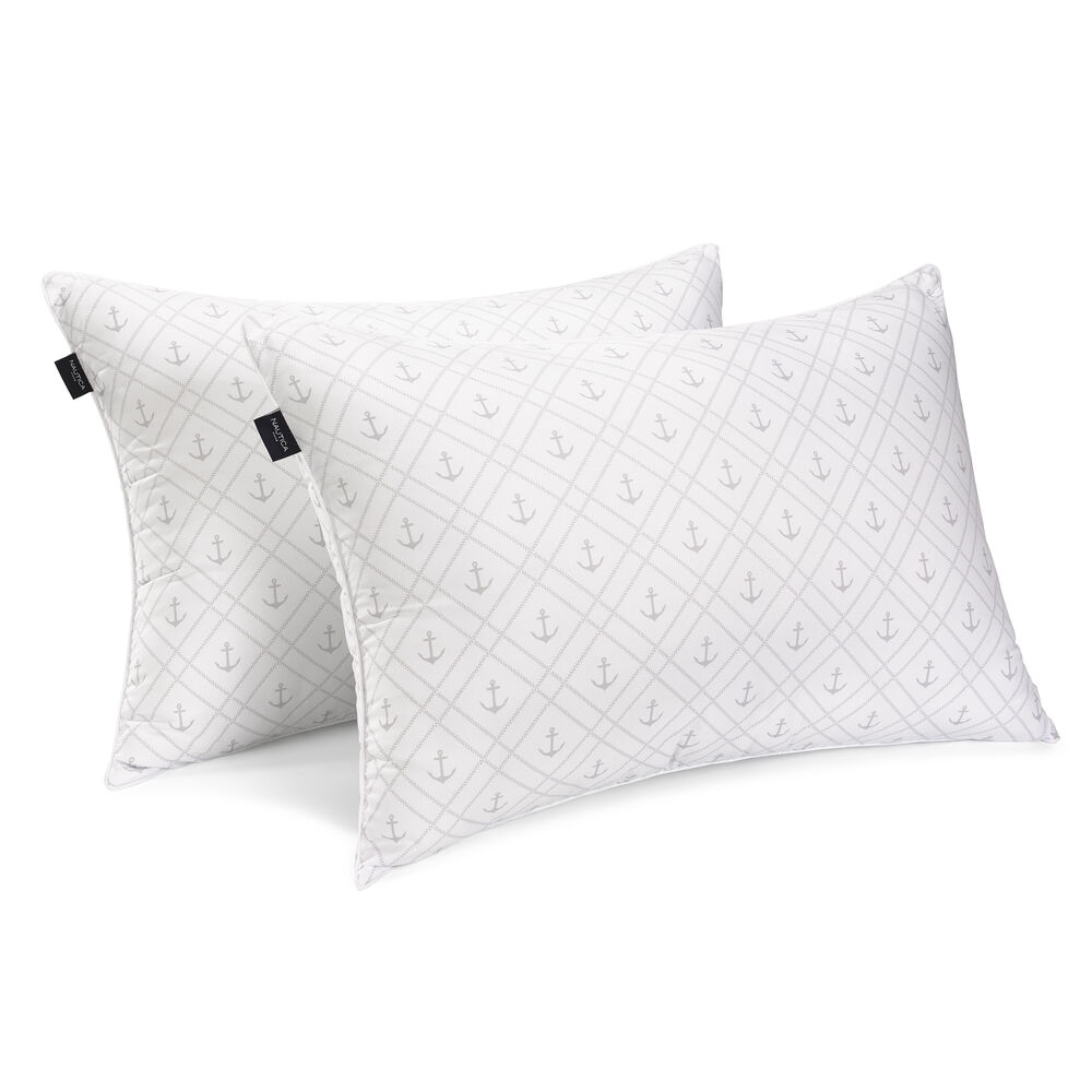 Sleep Max Anchor Print King 2pc Pillows,Vanilla,large