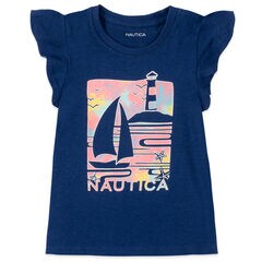 TODDLER GIRLS' TIE-DYE FOIL GRAPHIC T-SHIRT (2T-4T),Aqua Isle,large
