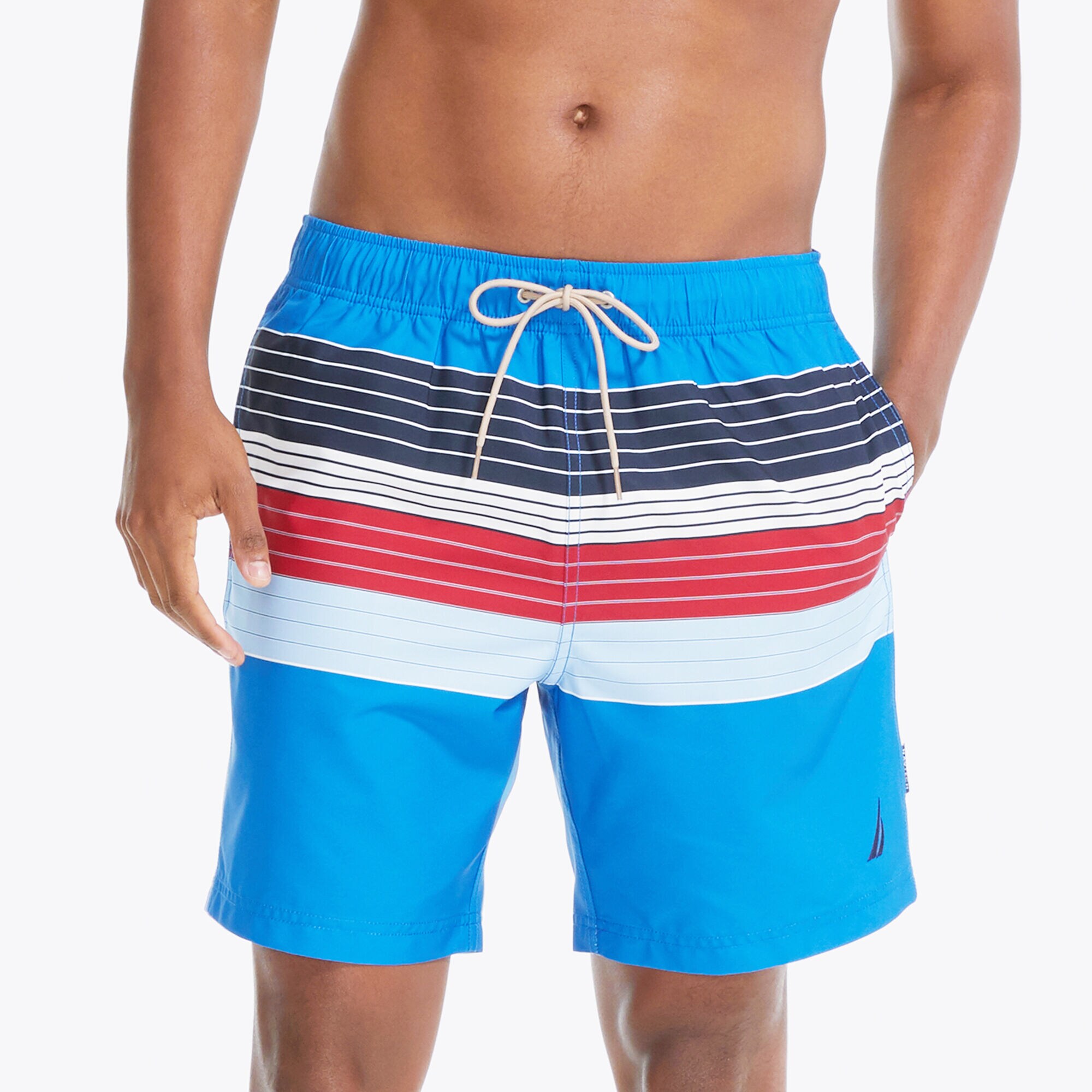 8" NAVTECH SUSTAINABLY CRAFTED STRIPED SWIM,True Navy,large