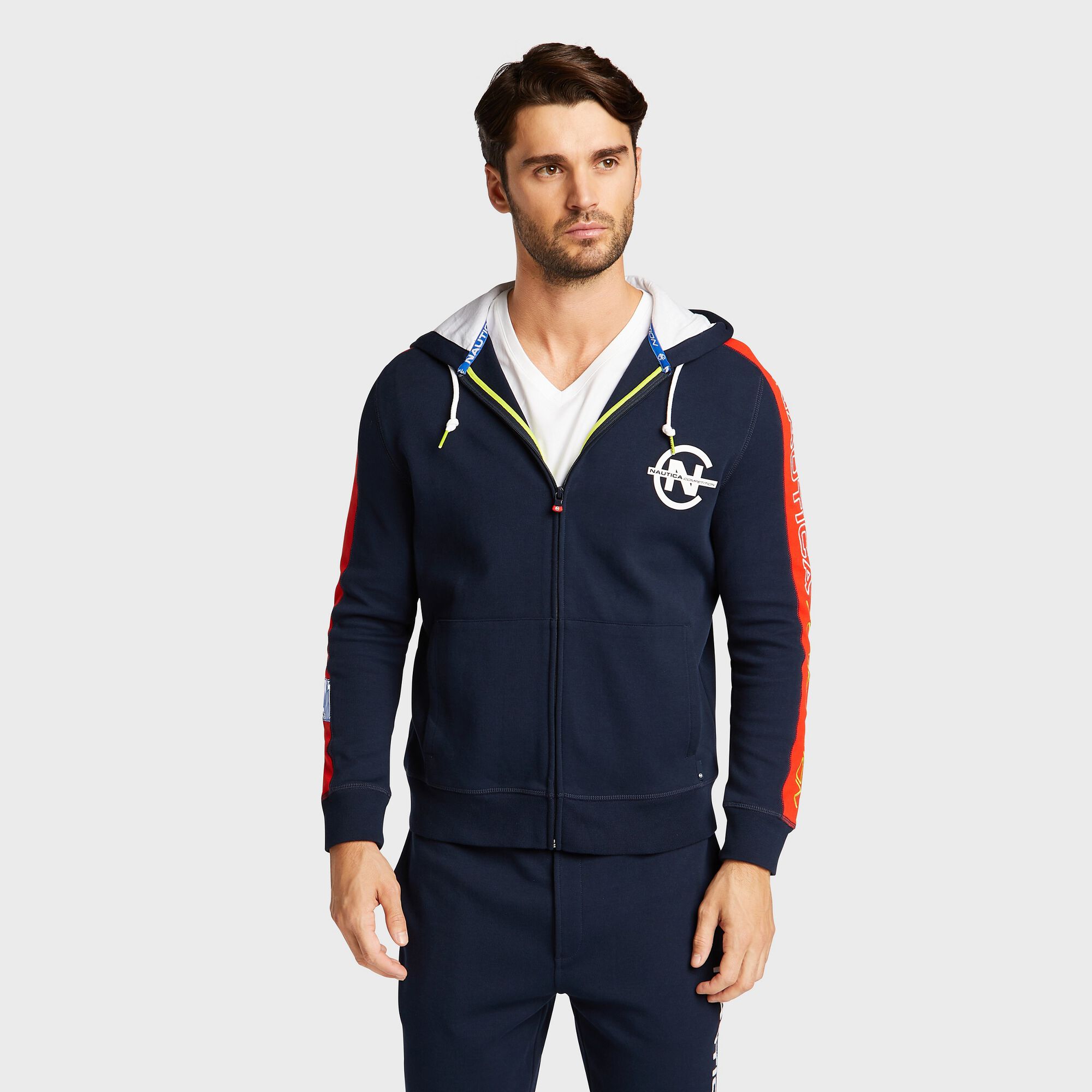 Big & Tall Competition Full Zip Hoodie,Navy,large