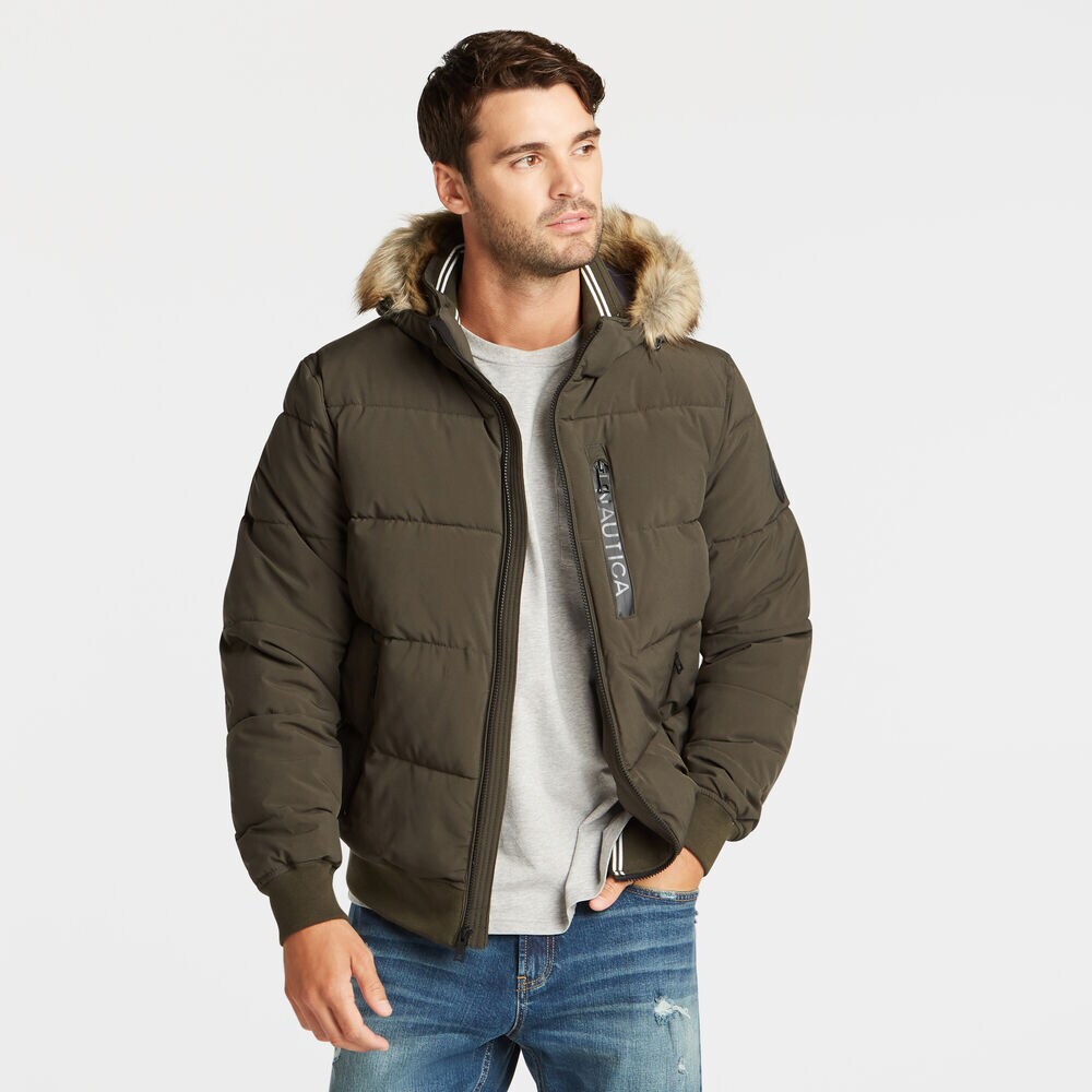 STRETCH BOMBER WITH REMOVABLE HOOD,Gulf Coast Teal,large
