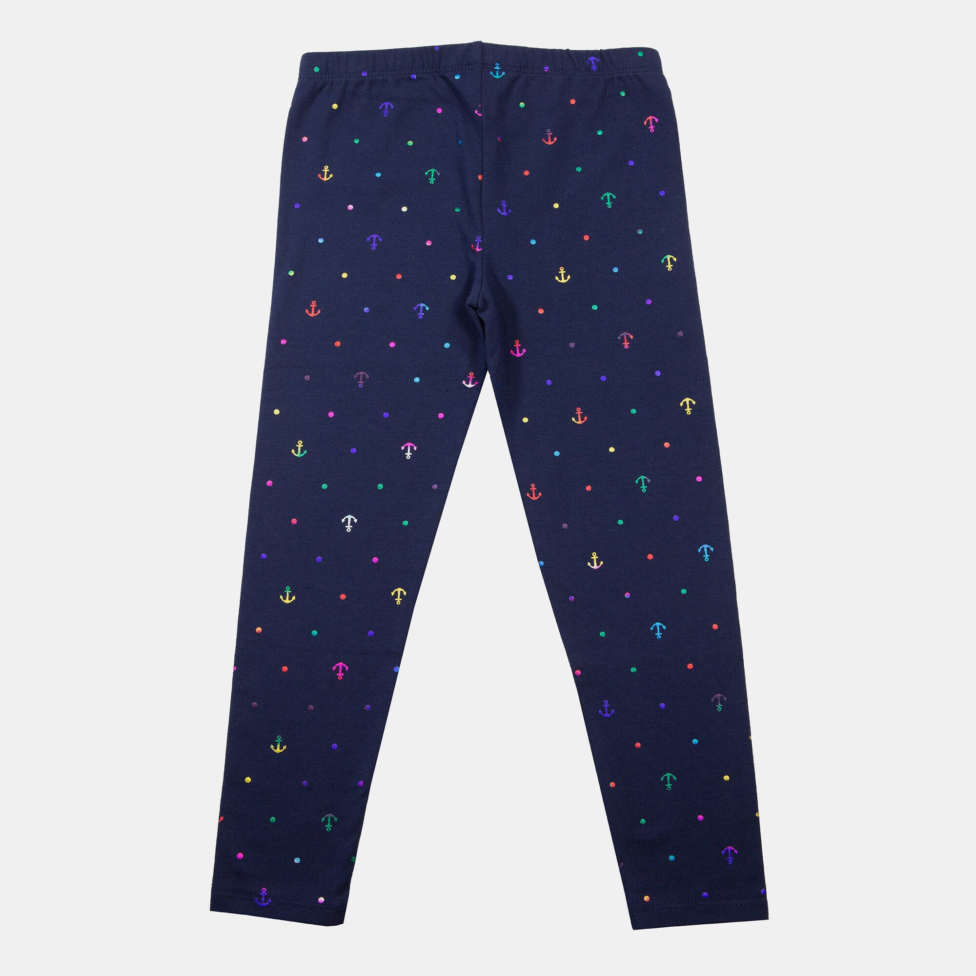 LITTLE GIRLS' RAINBOW FOIL ANCHOR PRINT LEGGING (4-7),Navy,large