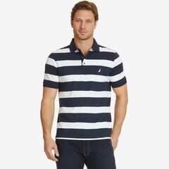 Classic Fit Striped Polo Shirt,Navy,large