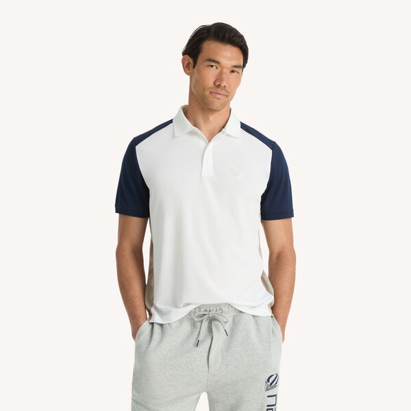 Classic Fit Colorblock Zip-Up Polo