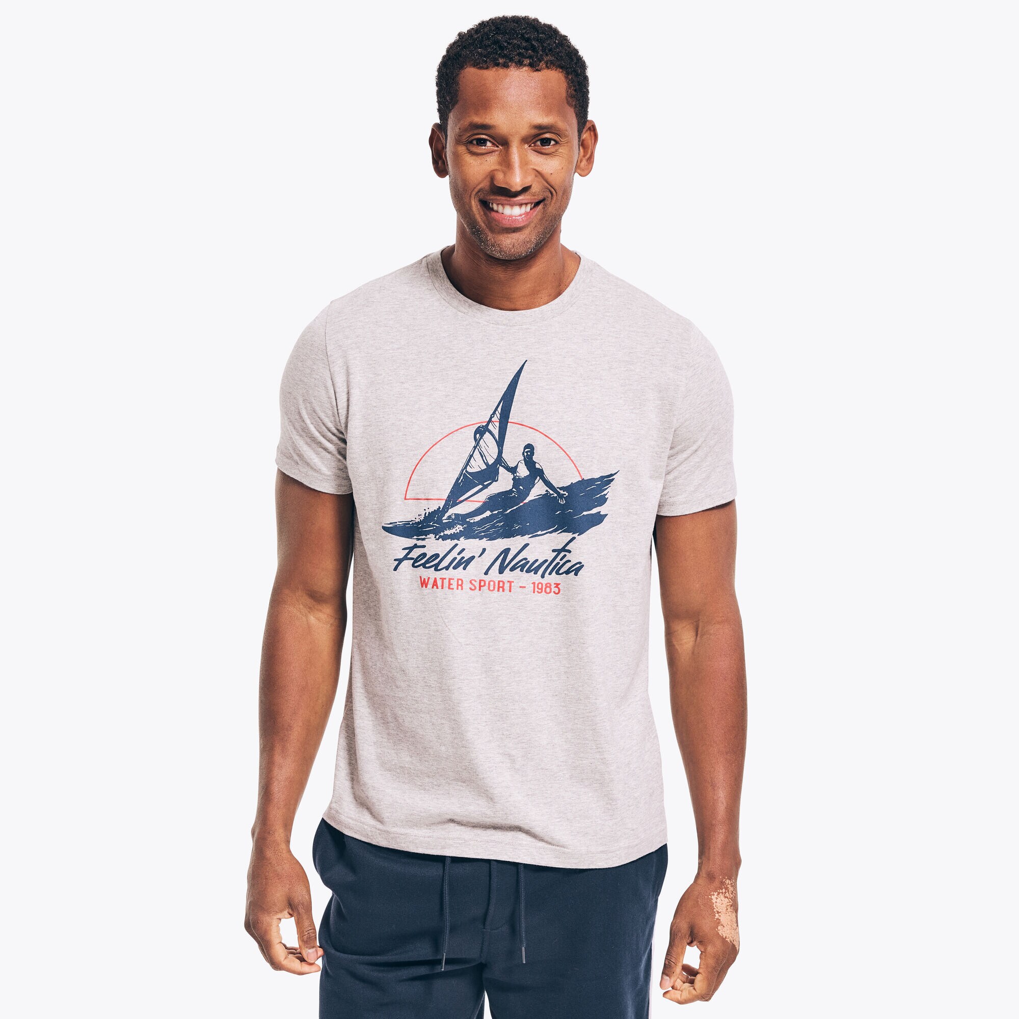 WATER SPORT GRAPHIC T-SHIRT,Grey Heather,large