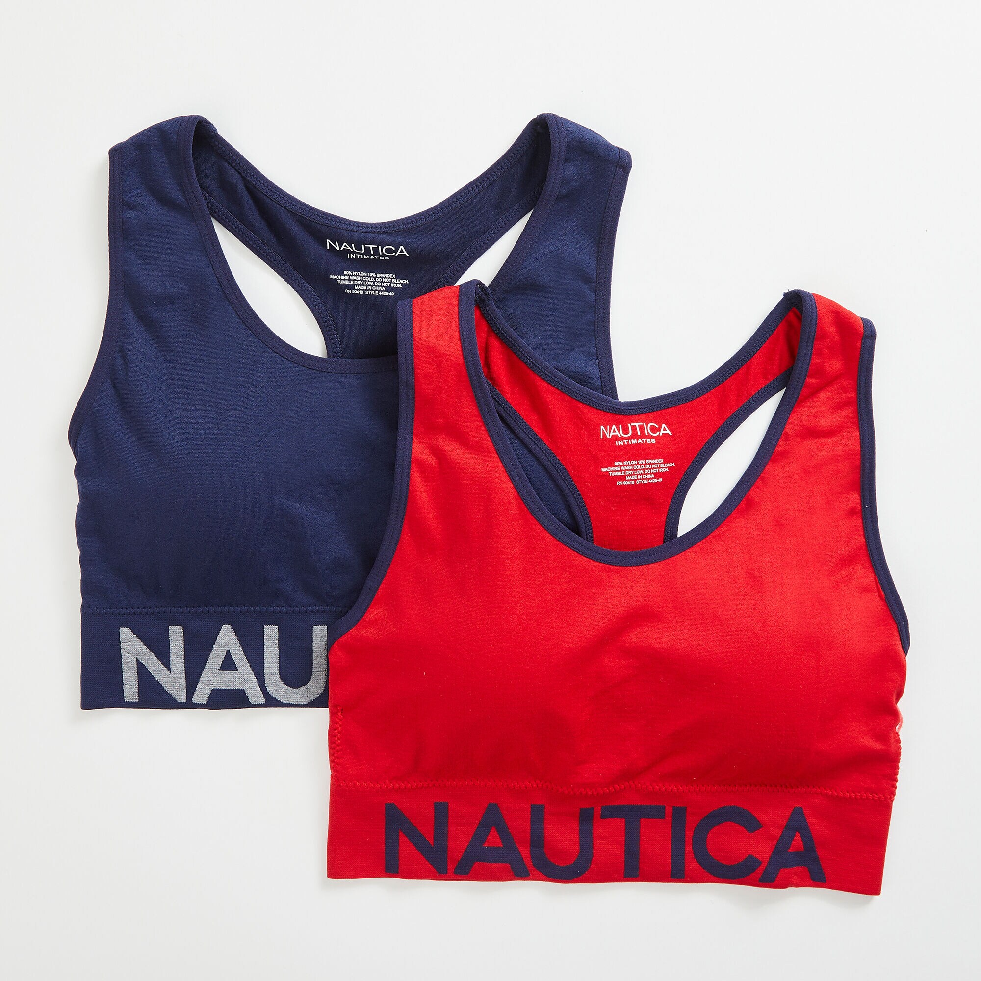LOGO GRAPHIC SPORTS BRA, 2-PACK,Nautica Red,large
