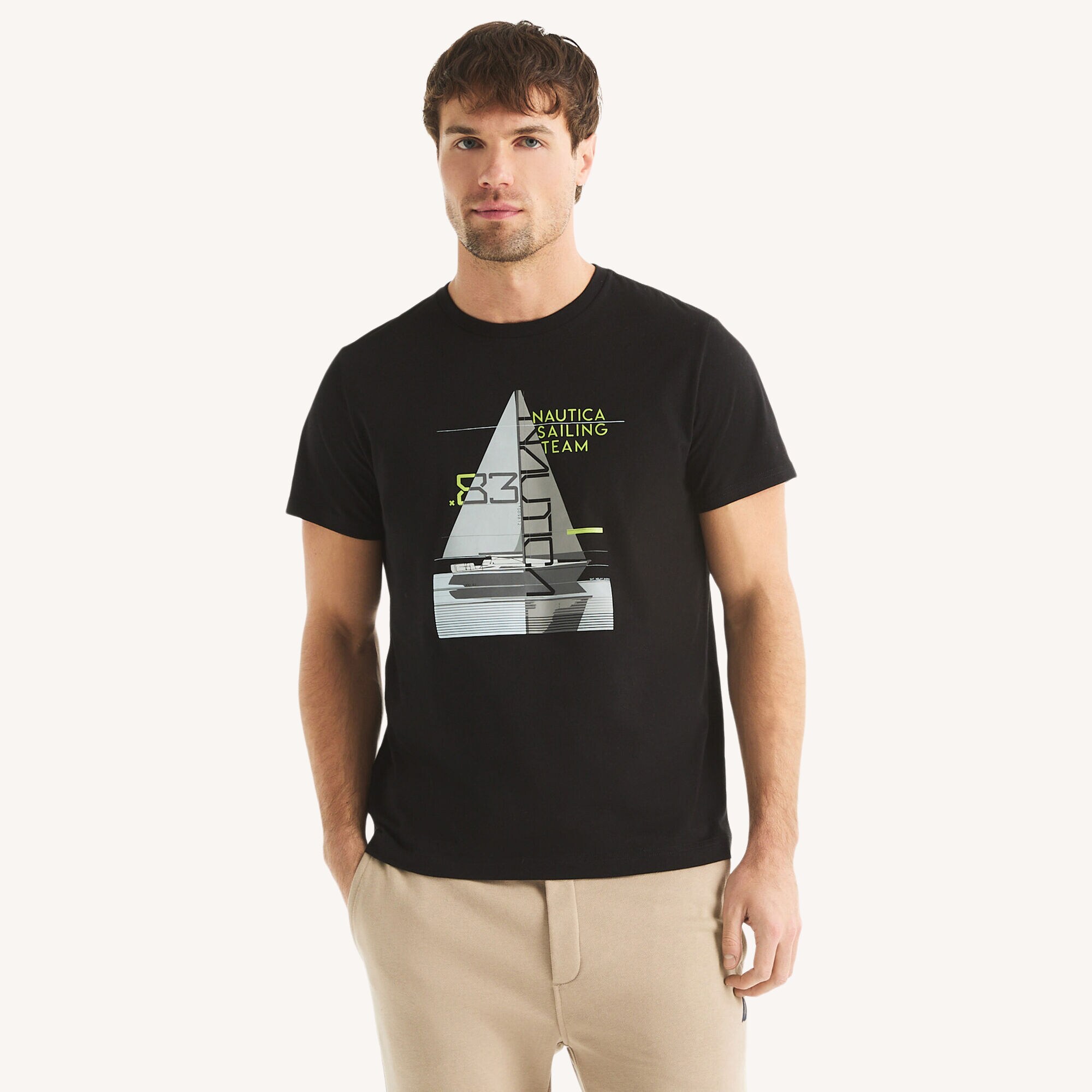 Sailing Team 83 Graphic T-Shirt,True Black,large