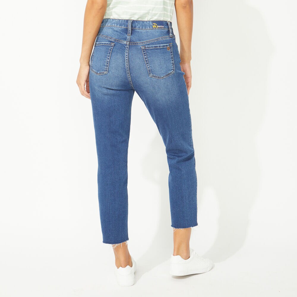 NAUTICA JEANS CO. STRAIGHT HIGH RISE CROP DENIM,Angel Blue,large