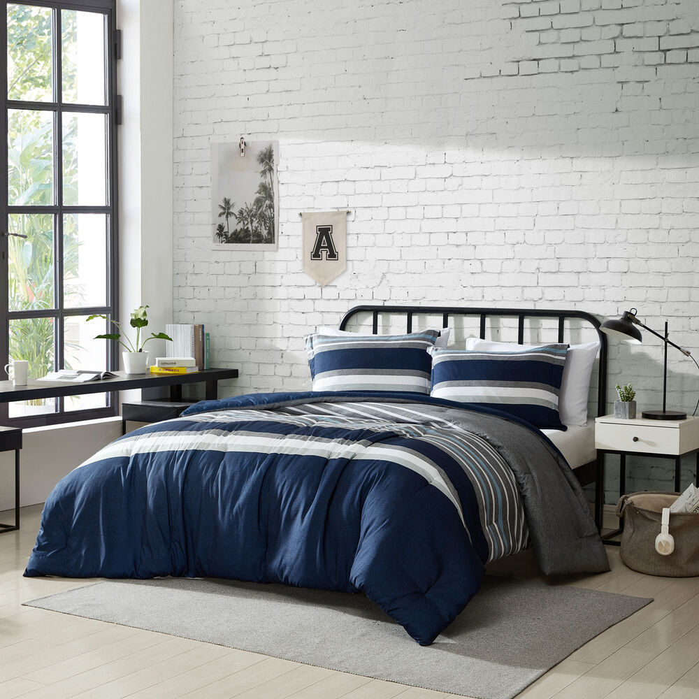 Heather Block Grey Twin/Twin XL Comforter-Sham Set,Heather,large