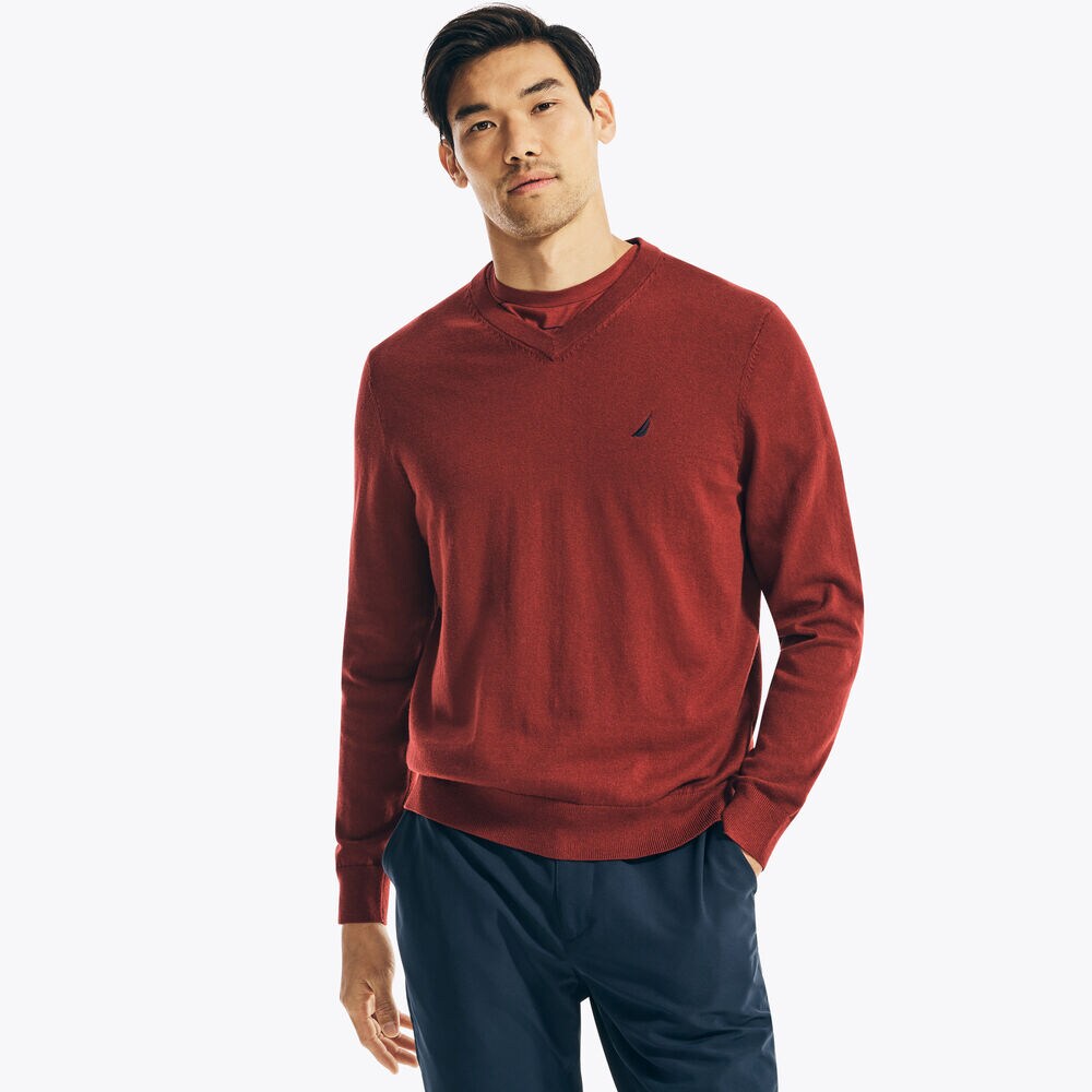 NAVTECH V-NECK SWEATER,Flamingo,large