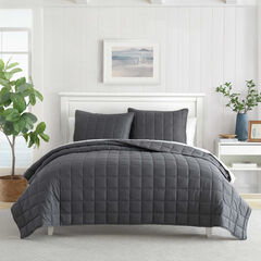 Brushed Micro Jersey Grey Twin Quilt-Sham Set,Mist Heather,large