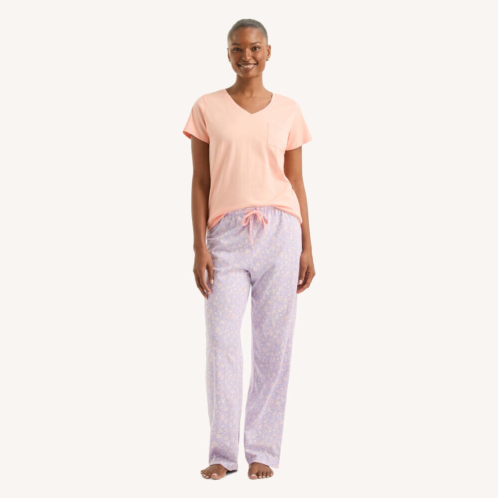 Printed Pajama Pant Set,Grapevine Heather,large