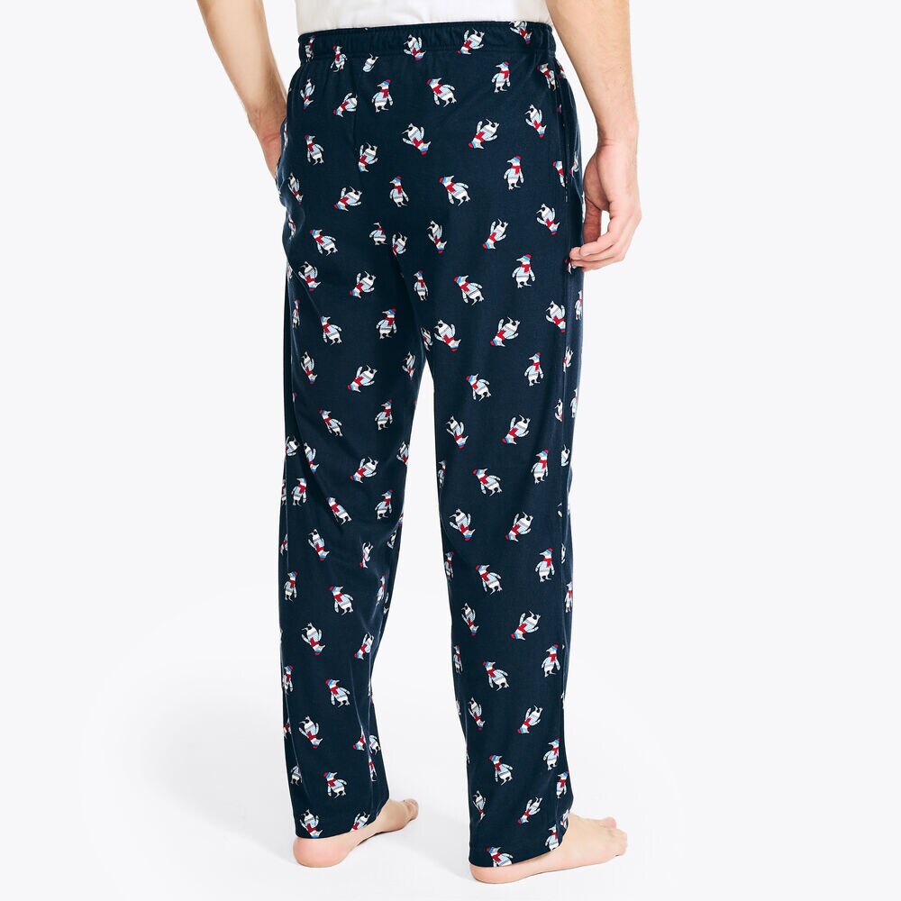 Printed Fleece Sleep Pant,Navy,large