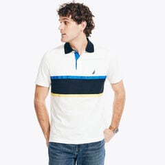 CLASSIC FIT RUGBY CHEST-STRIPE POLO,Sail White,large
