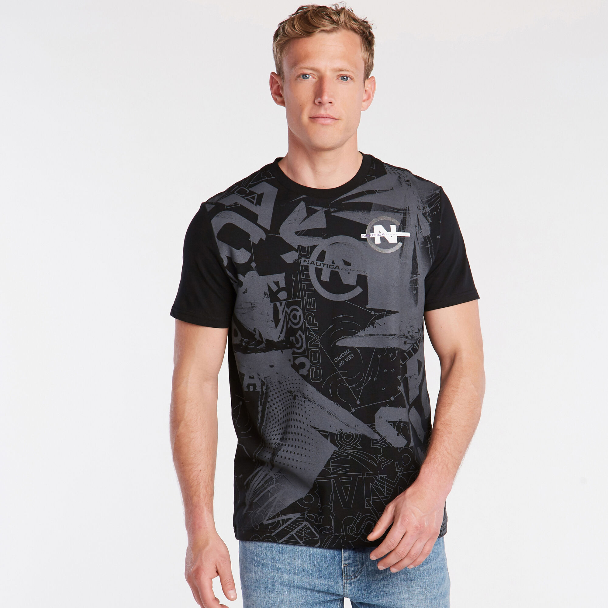 NAUTICA COMPETITION MARITIME GRAPHIC T-SHIRT,True Black,large