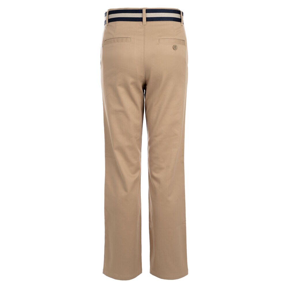 BOYS' STRETCH WAIST BELTED PANT (8-20),Woodrift Flax,large